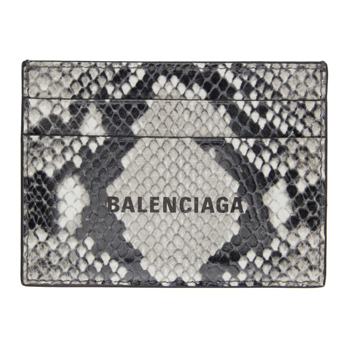 Balenciaga Black and White Snake Cash Card Holder