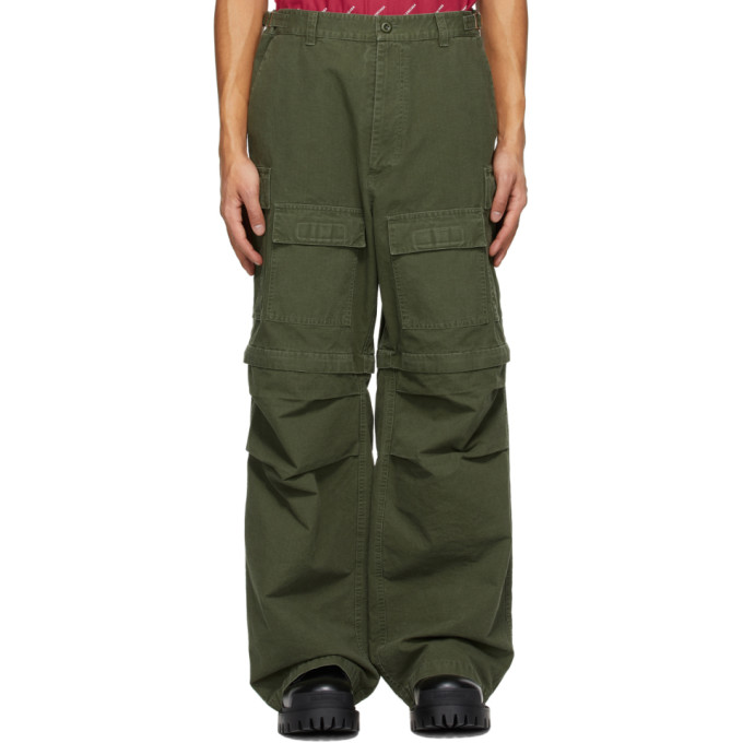 Balenciaga Khaki Zip-Off Cargo Pants