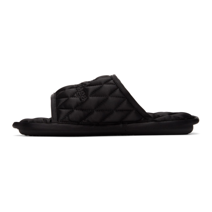 BALENCIAGA BLACK QUILTED HOME SANDALS