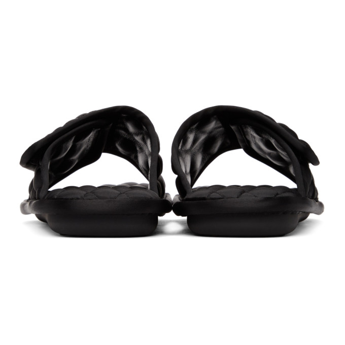 BALENCIAGA BLACK QUILTED HOME SANDALS