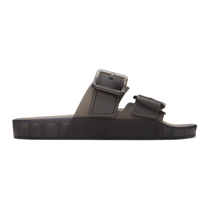 BALENCIAGA GREY MALLORCA JELLY SANDALS