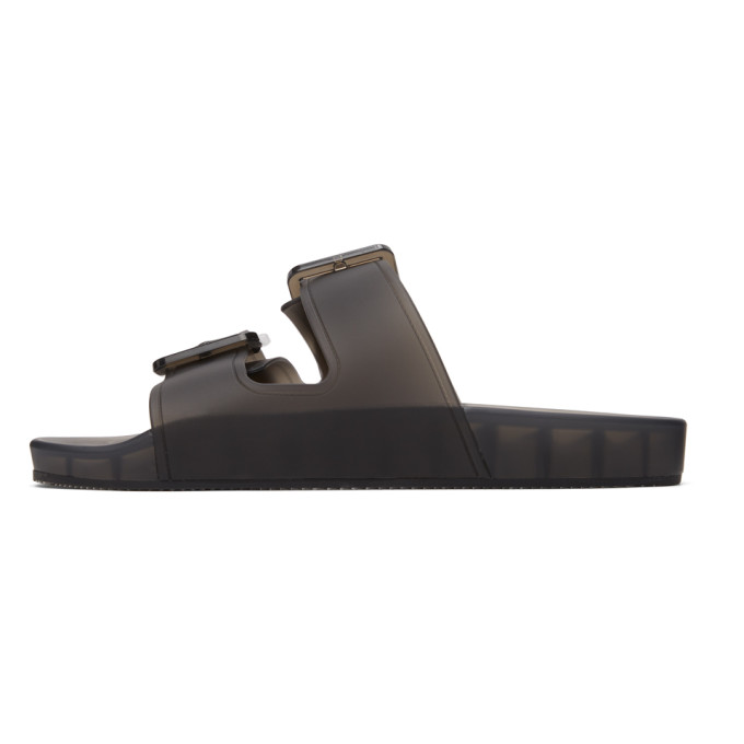 BALENCIAGA GREY MALLORCA JELLY SANDALS