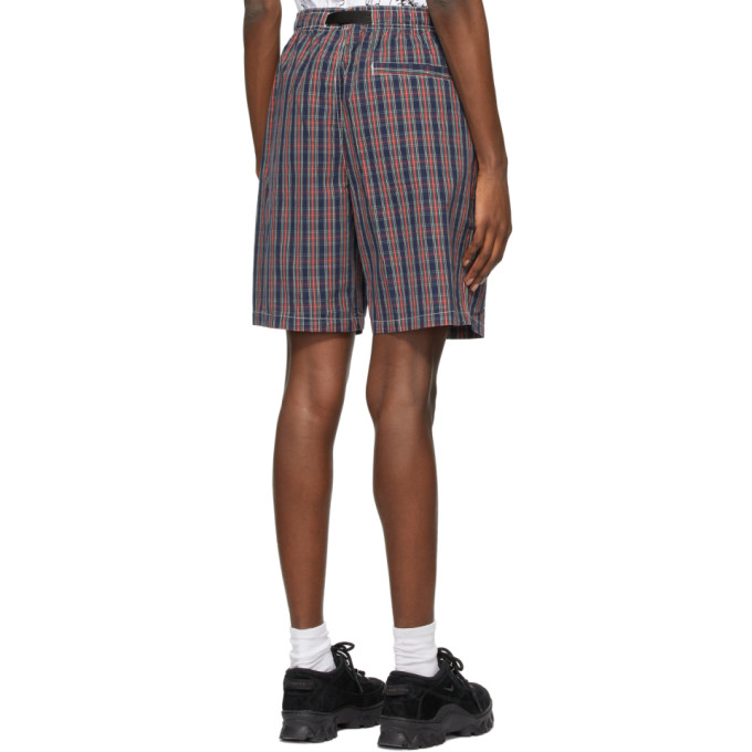 Stussy Navy Brushed Cotton Mountain Shorts In Plaid | ModeSens