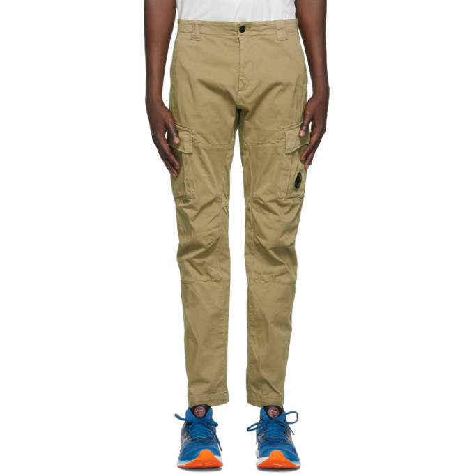 C.P. Company Beige Stretch Sateen Garment-Dyed Cargo Pants