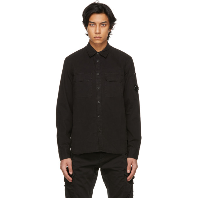 C.P. Company Black Gabardine Garment-Dyed Shirt