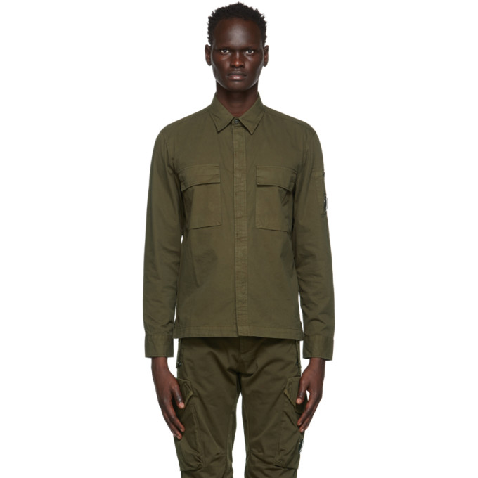 C.P. Company Khaki Gabardine Garment-Dyed Shirt