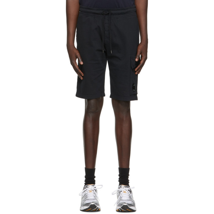 C.P. Company Black Light Jersey Garment Dyed Cargo Shorts