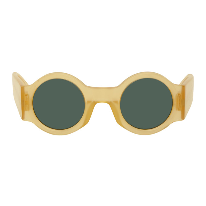 Dries Van Noten Yellow Linda Farrow Edition Round Sunglasses