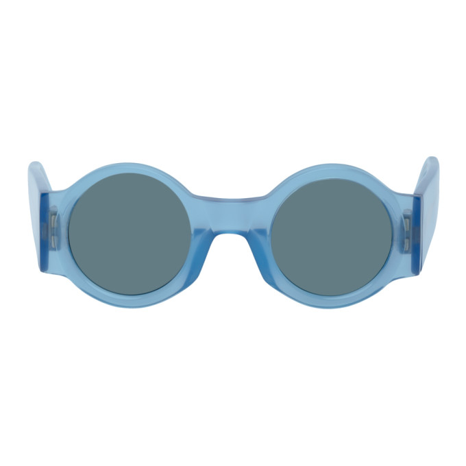 Dries Van Noten Blue Linda Farrow Edition Round Sunglasses