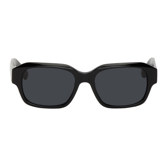 Dries Van Noten Black Linda Farrow Edition Rectangle Sunglasses