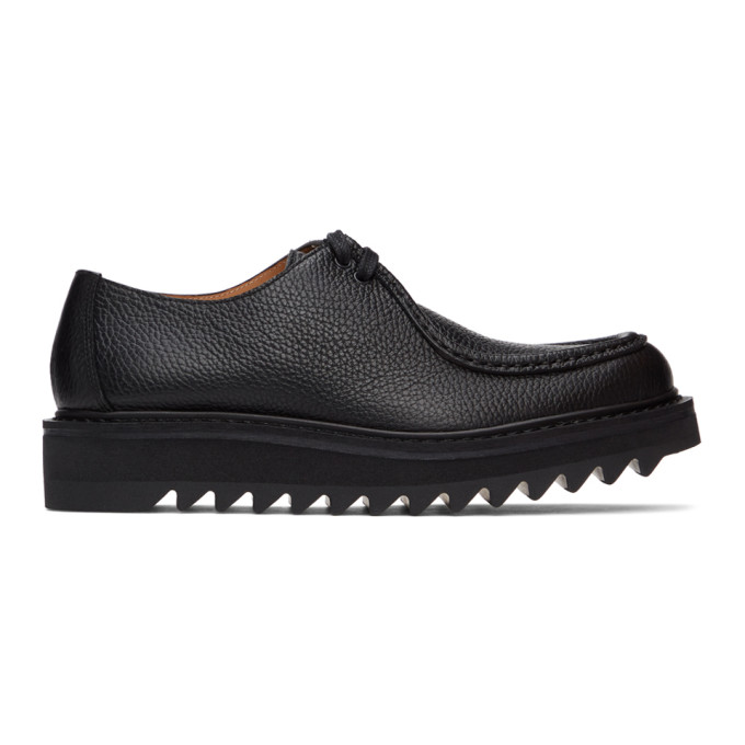 Dries Van Noten Black Grained Lace-Up Derbys