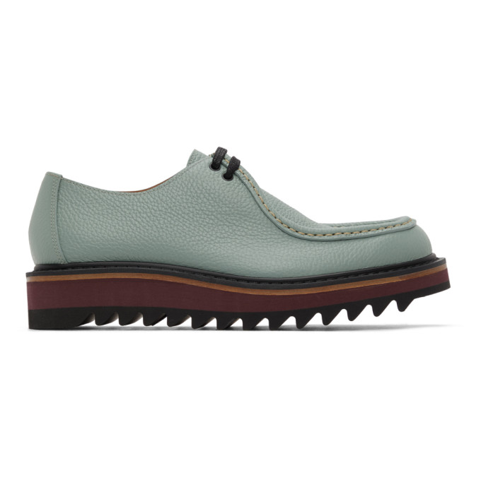 Dries Van Noten Blue Grained Lace-Up Derbys