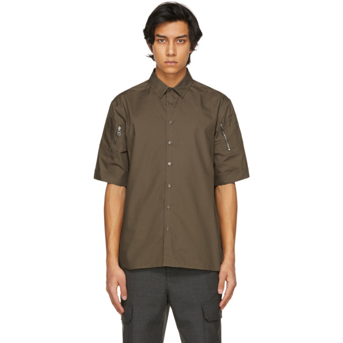 Neil Barrett Khaki Hybrid Vintage Short Sleeve Shirt