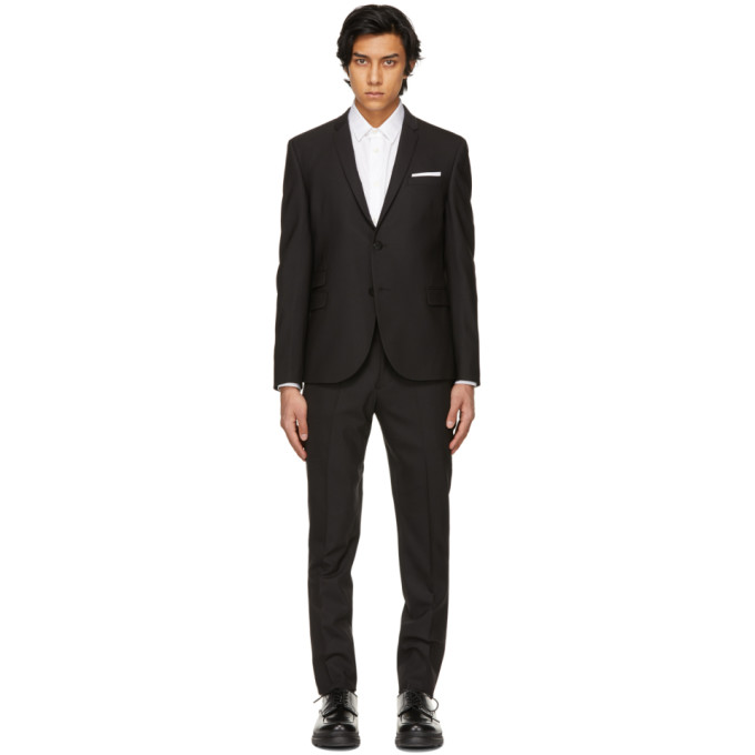 Neil Barrett Black Slim Rever Travel Suit