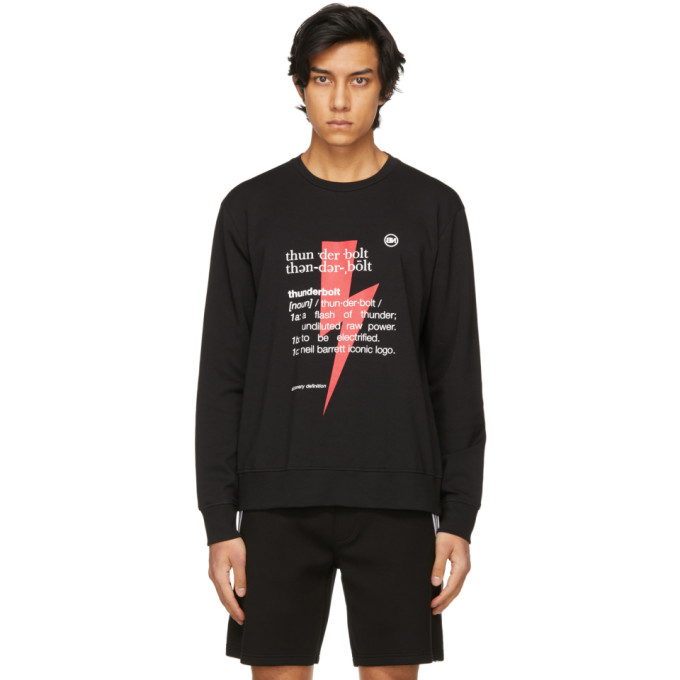 Neil Barrett Black Thunderbolt Sweatshirt