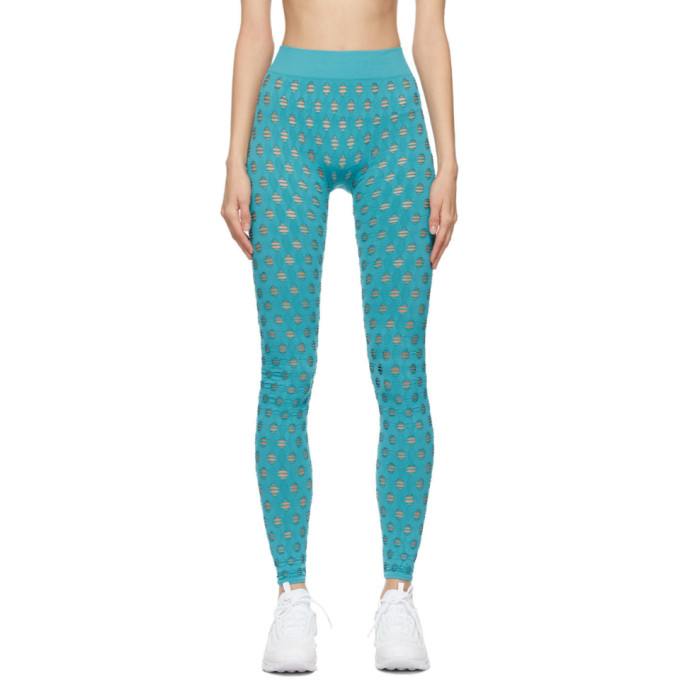 Maisie Wilen Blue Perforated Leggings