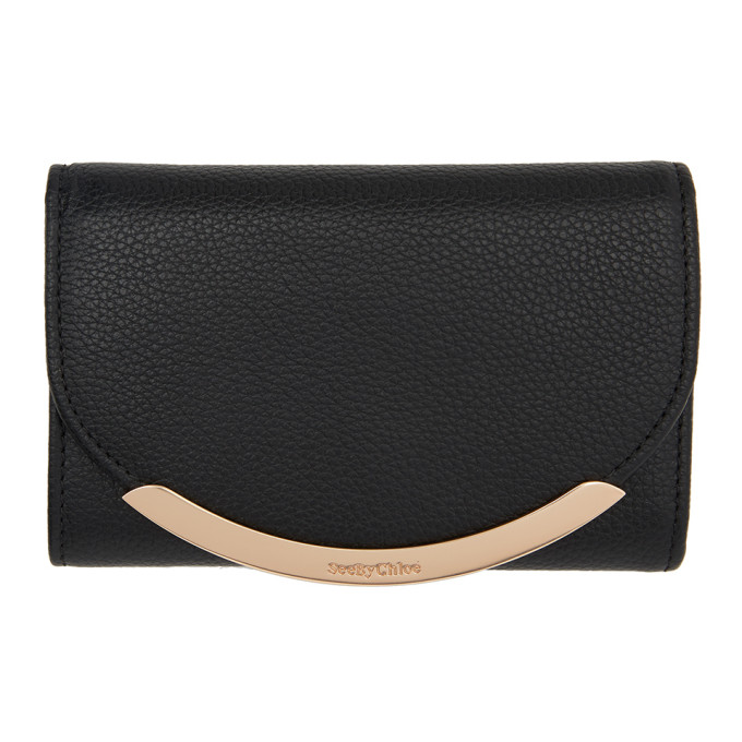 See by Chloe Black Lizzie Compact Trifold Wallet