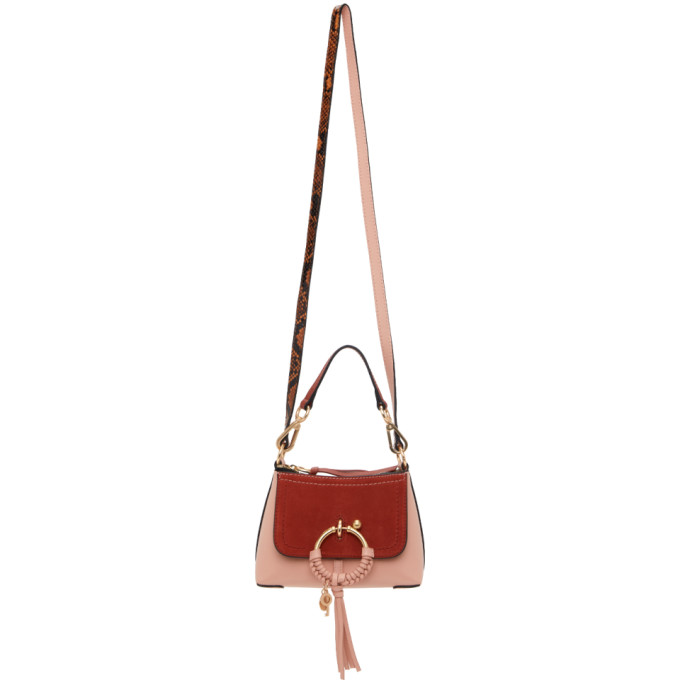 See By Chloé Red & Pink Mini Joan Bag In 644 Faded Red