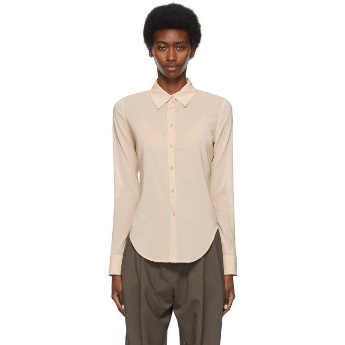 Arch The Beige Silk Straight Shirt