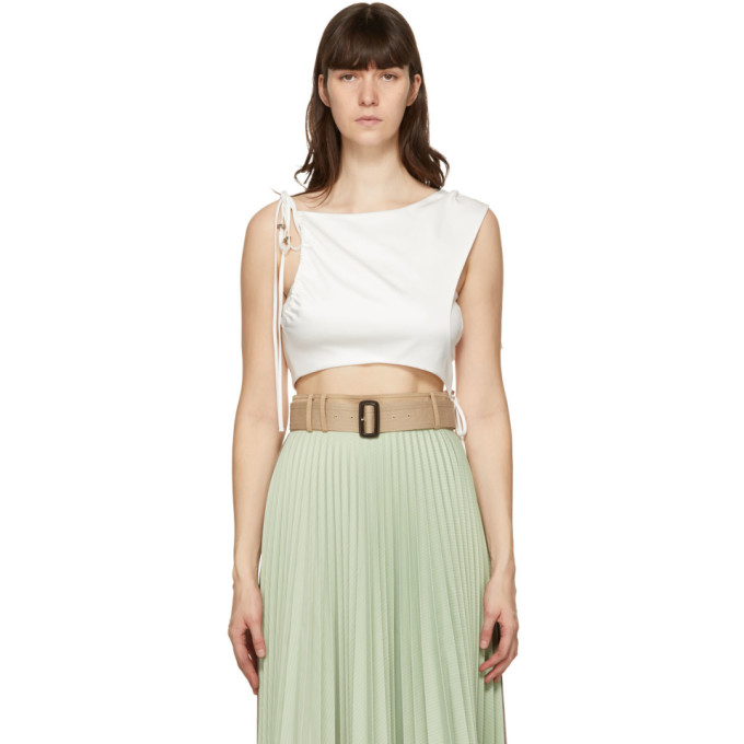 Andersson Bell White Drape String Sofie Tank Top