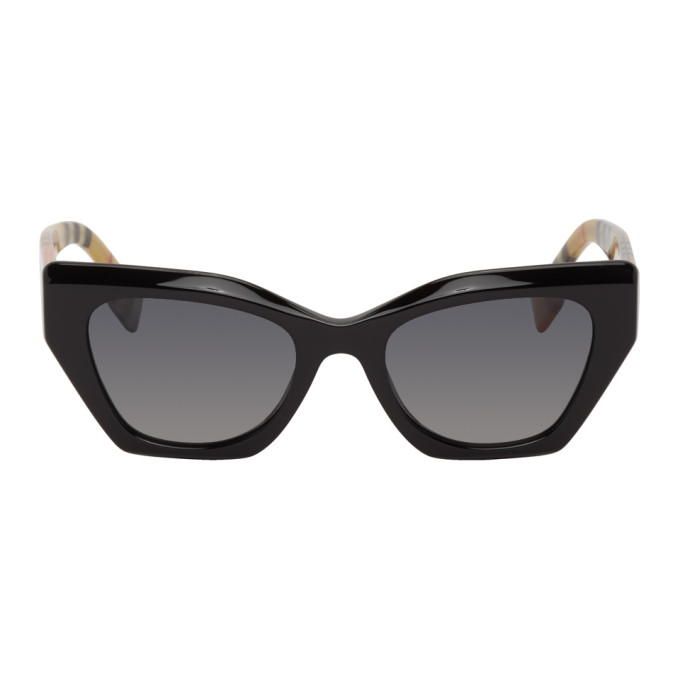 Burberry Black Check Cat-Eye Sunglasses