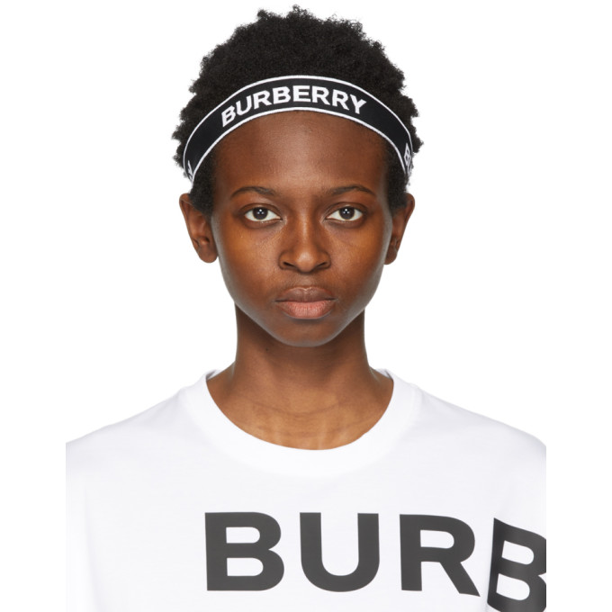 Burberry Black & White Jacquard Logo Headband | ModeSens display picture 1