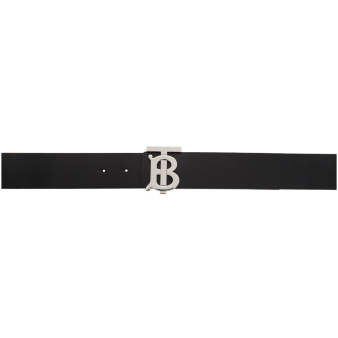 Burberry Reversible Black and Brown Monogram TB Belt