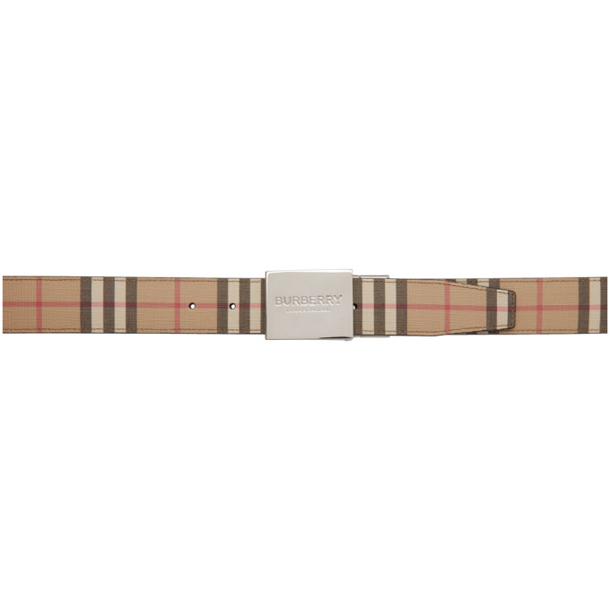 Burberry monogram-motif Leather-Trim Canvas Belt - Neutrals