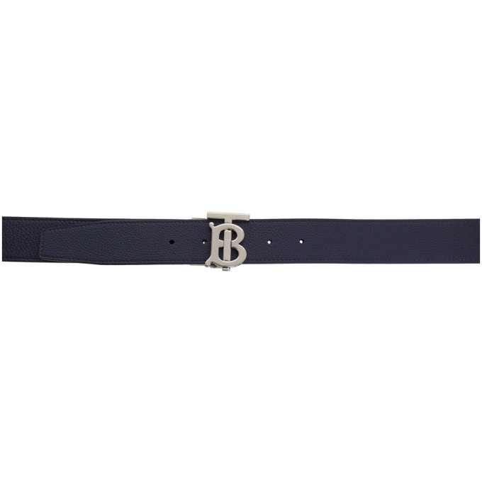 Burberry Reversible Navy and Black Monogram TB Belt