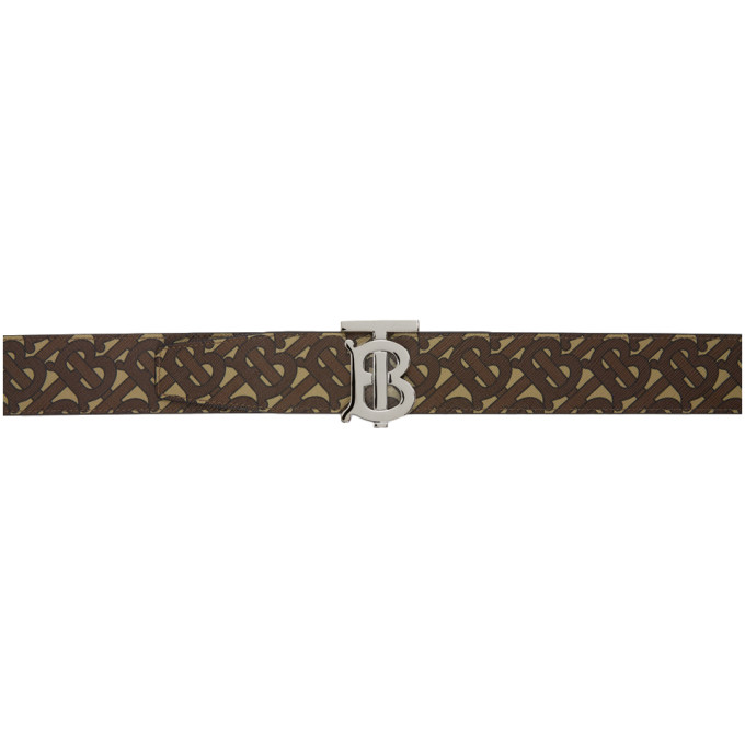 Burberry Reversible Brown and Black E-Canvas Monogram Belt