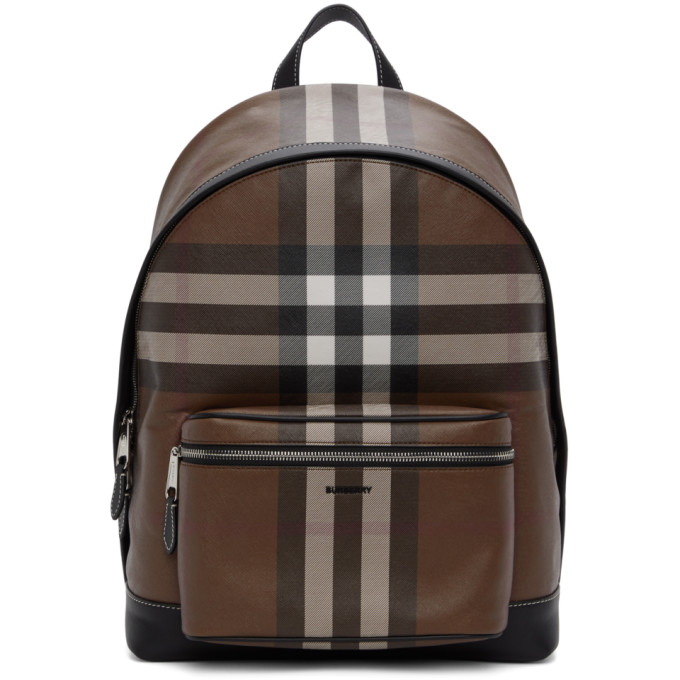 Burberry Brown E-Canvas Giant Check Backpack