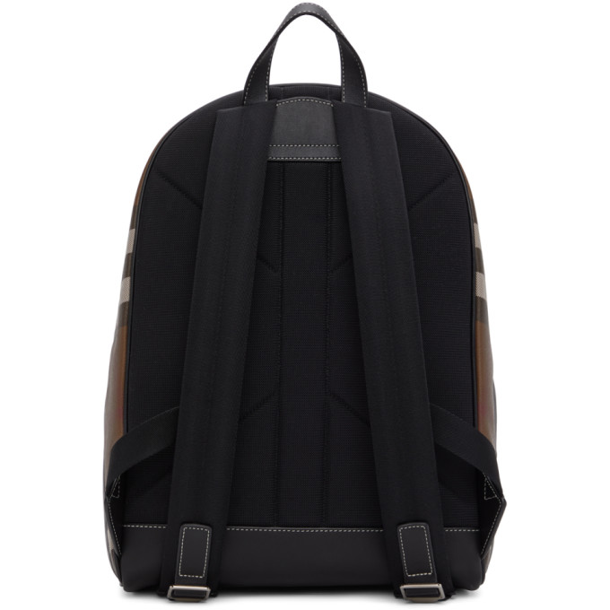 BURBERRY BURBERRY BROWN E-CANVAS GIANT CHECK BACKPACK