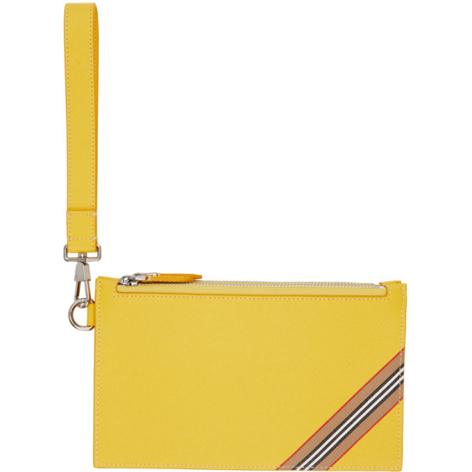 Burberry Yellow Icon Stripe Laurie Zip Pouch