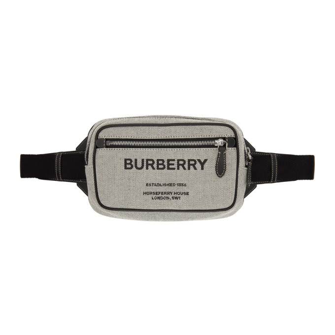 Burberry Grey Canvas Horseferry Bum Bag