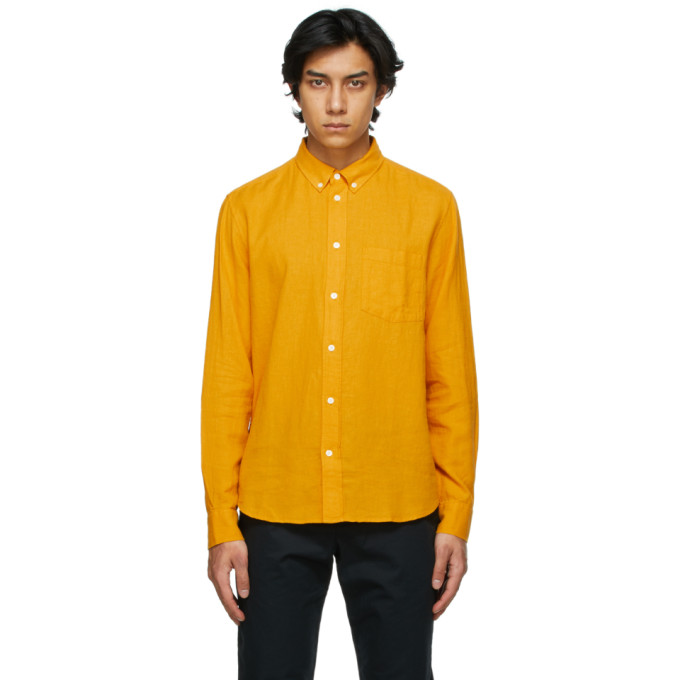 Wood Wood Orange Cotton and Linen Andrew Shirt