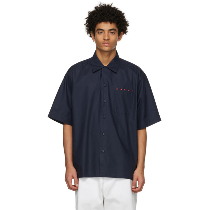 Marni Navy Bowling Short Sleeve Shirt