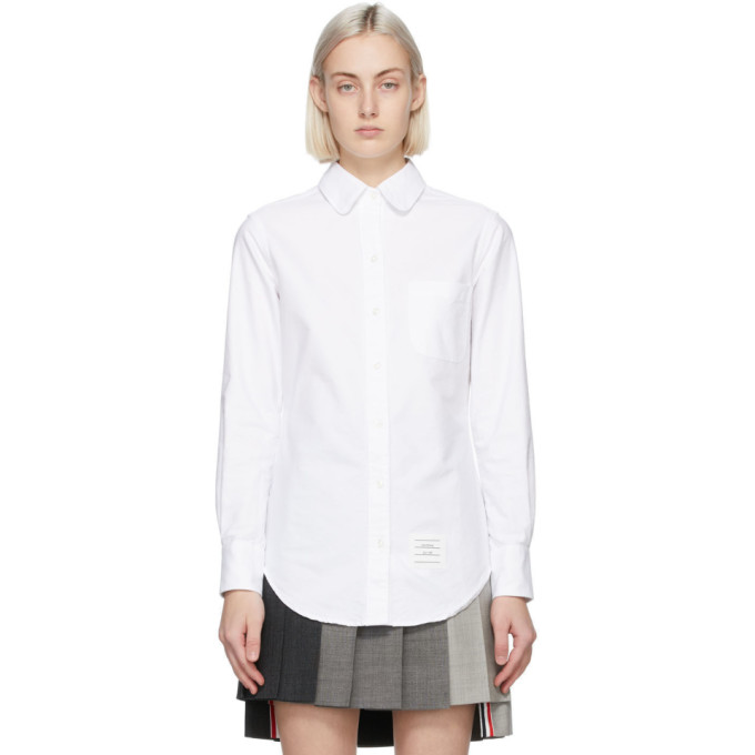 Thom Browne White Classic Round Collar Shirt