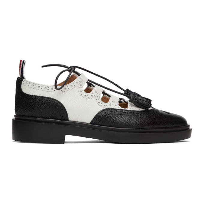 Thom Browne Black and White Ghillie Brogues