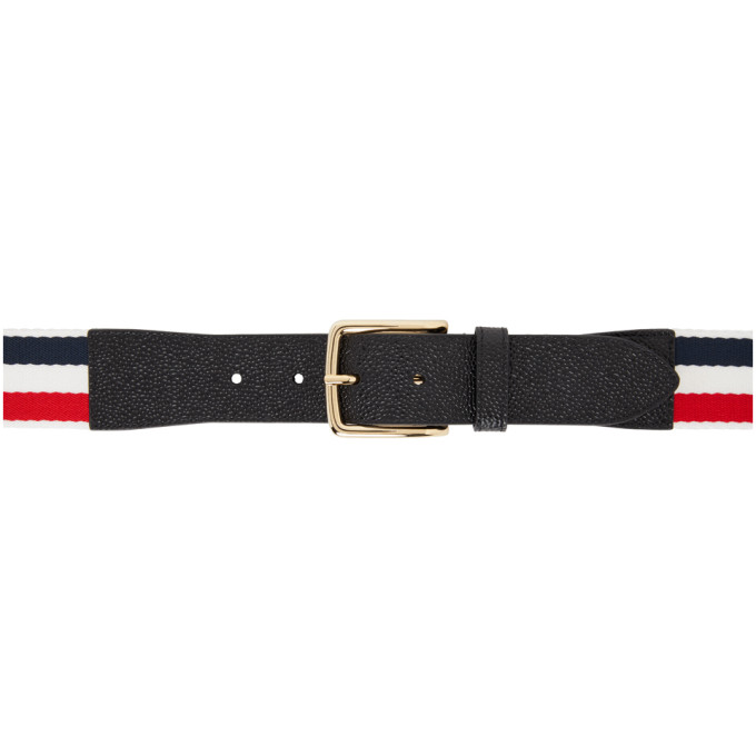 Thom Browne Black RWB Webbing Baseball Belt