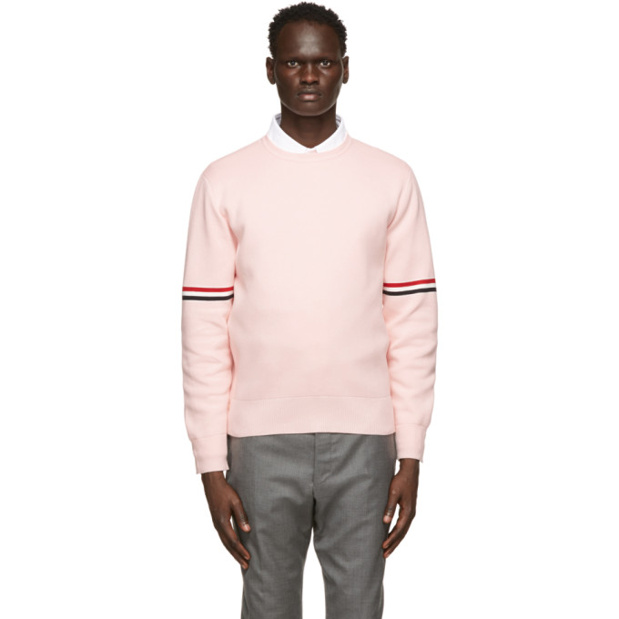 Thom Browne Pink Milano Stitch RWB Stripe Sweater