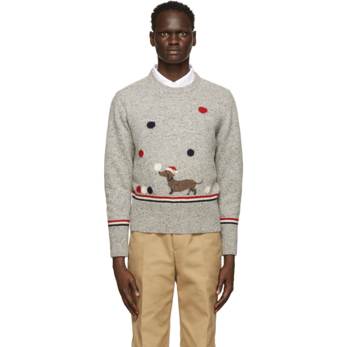 Thom Browne Grey Holiday Hector Sweater