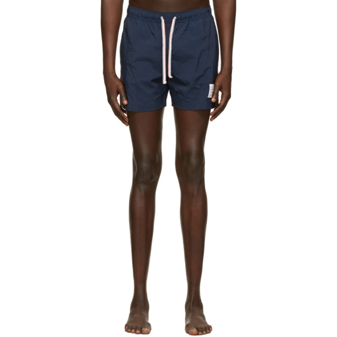 Thom Browne Navy Nylon Drawcord Swim Shorts