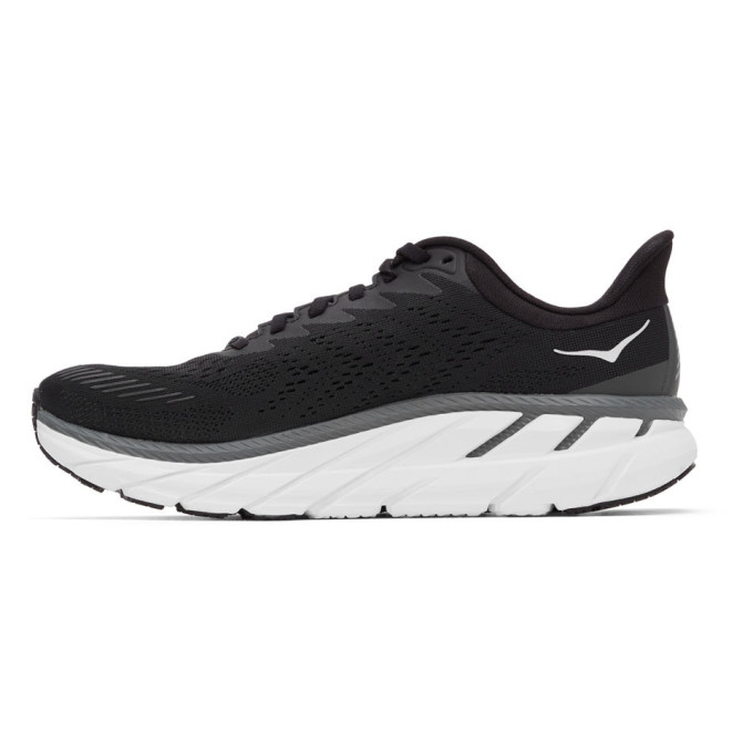 HOKA ONE ONE HOKA ONE ONE BLACK AND WHITE CLIFTON 7 SNEAKERS
