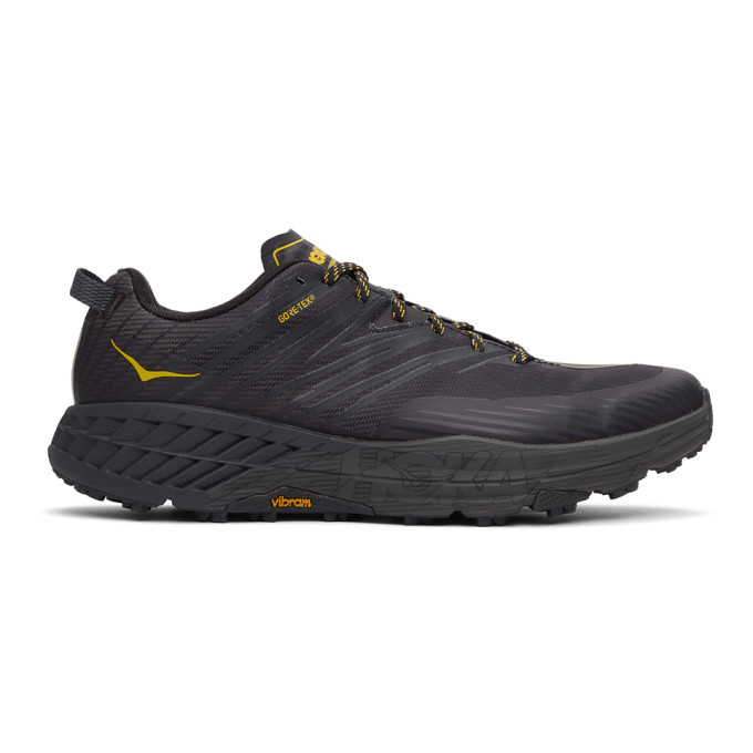 HOKA ONE ONE BLACK & YELLOW SPEEDGOAT 4 GORE-TEX SNEAKERS