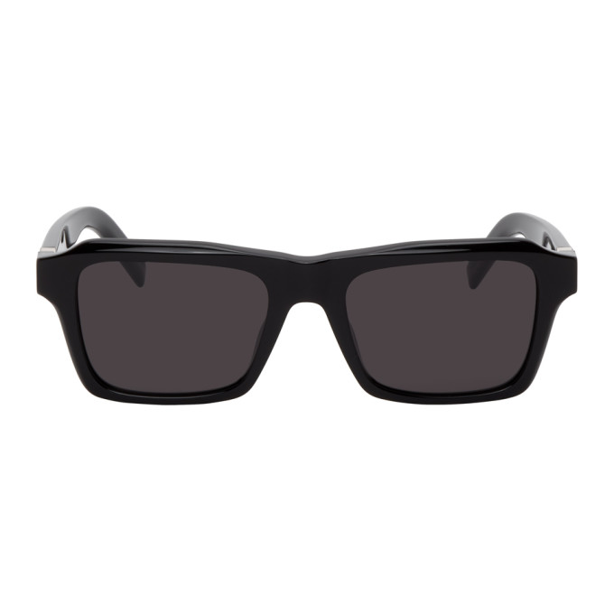 Kenzo Black K Logo Rectangular Sunglasses In 01a Shny Bl