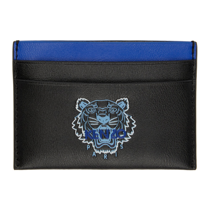 Kenzo Black Leather Tiger Card Holder