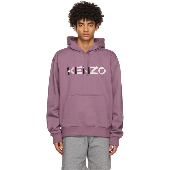 Kenzo Purple Oversized Logo Hoodie 