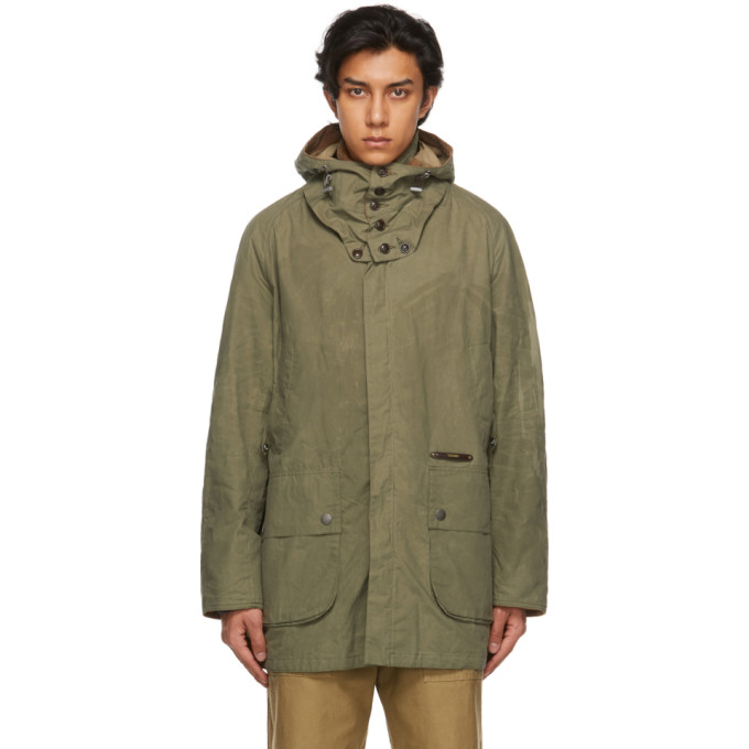 Barbour Green Overdyed Beaufort Casual Coat In Dusky Green