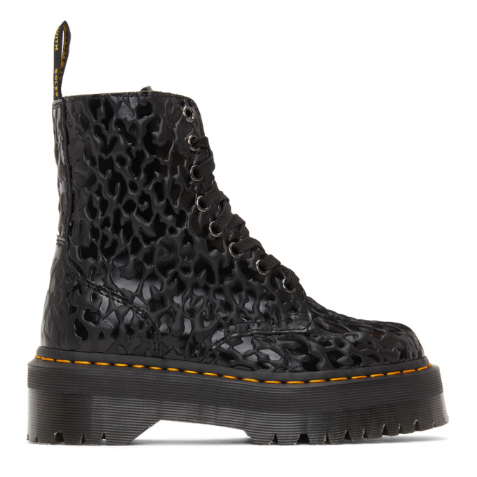 Dr. Martens Black X-Girl Edition Leopard Jadon Boots