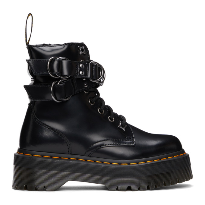 Dr. Martens' Jadon Hardware 8-eye Leather Platform Boots In Black